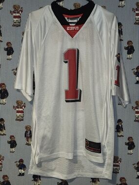 Men's ESPN Zone White Mesh Football Jersey Medium